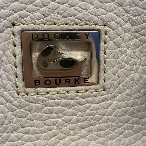 Dooney & Bourke White and Black Leather Tote Bag - Picture 5 of 5